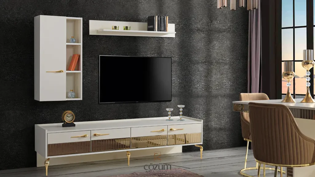 gold tv ünitesi kısıkköy mobilya